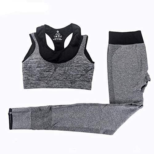 2Pcs Women Yoga Sets Fitness Sport Bra Yoga Pants Leggings Set, Gym Running Sport Suit Set Workout Clothes for Female, Size M